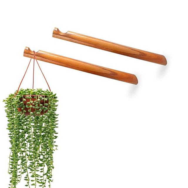 2 Pack Wood Hooks Hanging Plant Hooks for Wall Indoor Wood Plant Hanger Hook Brackets for Hanging Plants Flower Pot Bird Feeder Hanger Planter Lantern Hook Outdoor