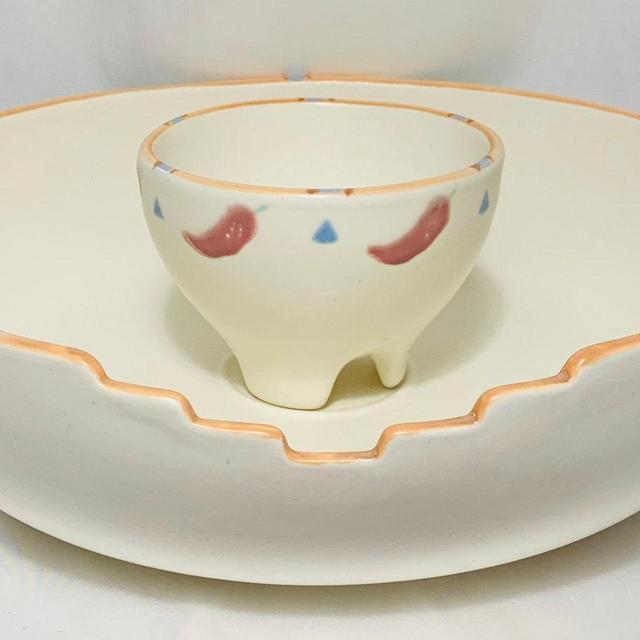 Taos Chip & Dip Clay Pottery Bowl