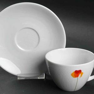 Flat Cup & Saucer Set    Poppy Papoilas     by Vista Alegre