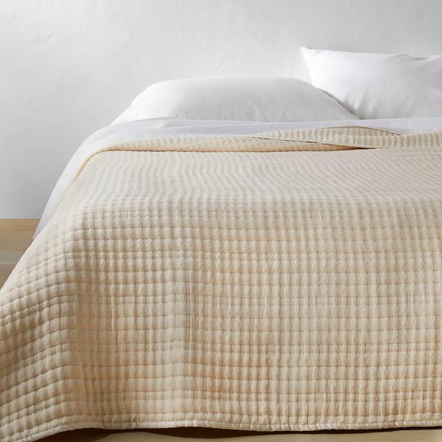Full/Queen Lyocell Cotton Blend Coverlet Natural - Casaluna™
