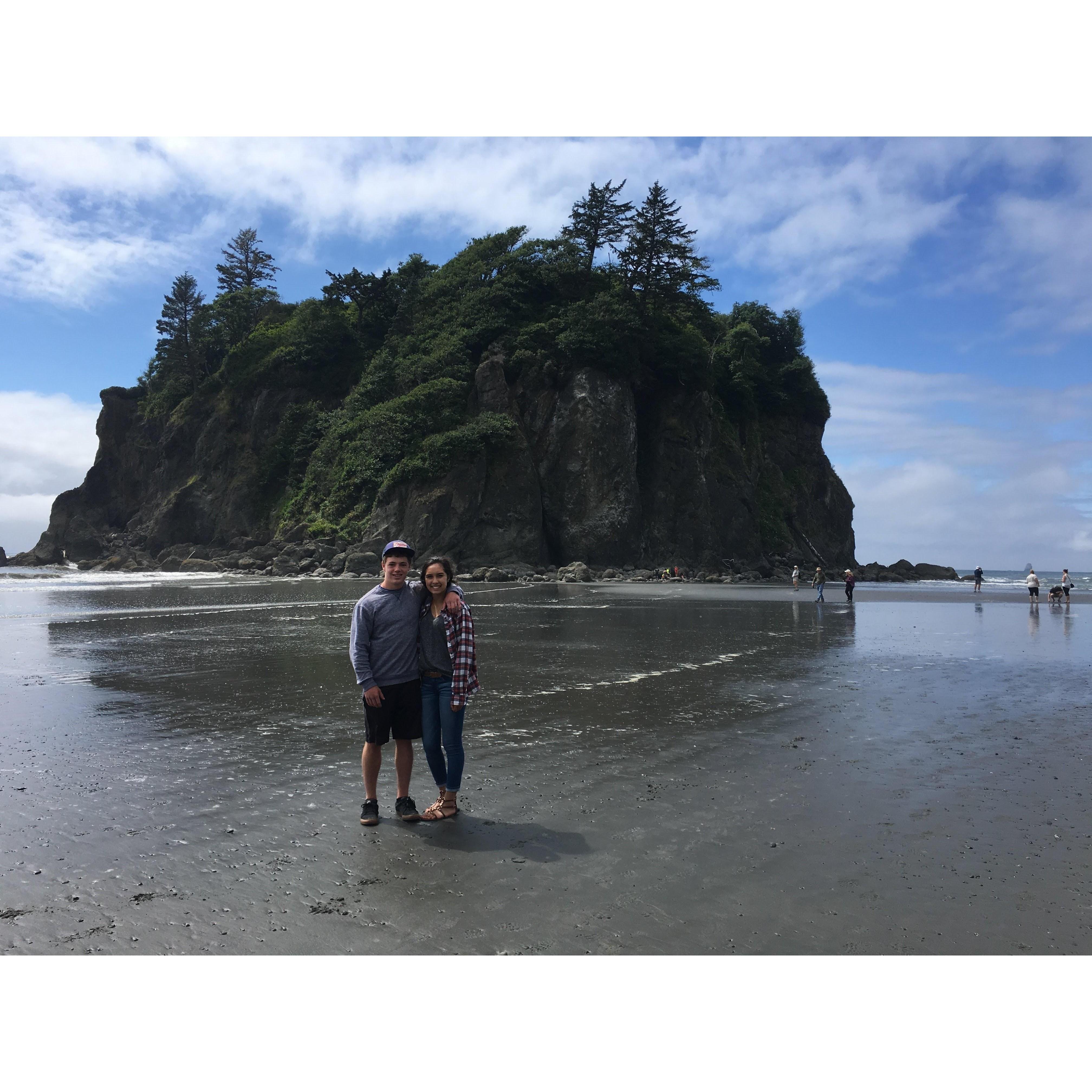 Celebrating our 7 month anniversary at Ruby Beach, July 2016