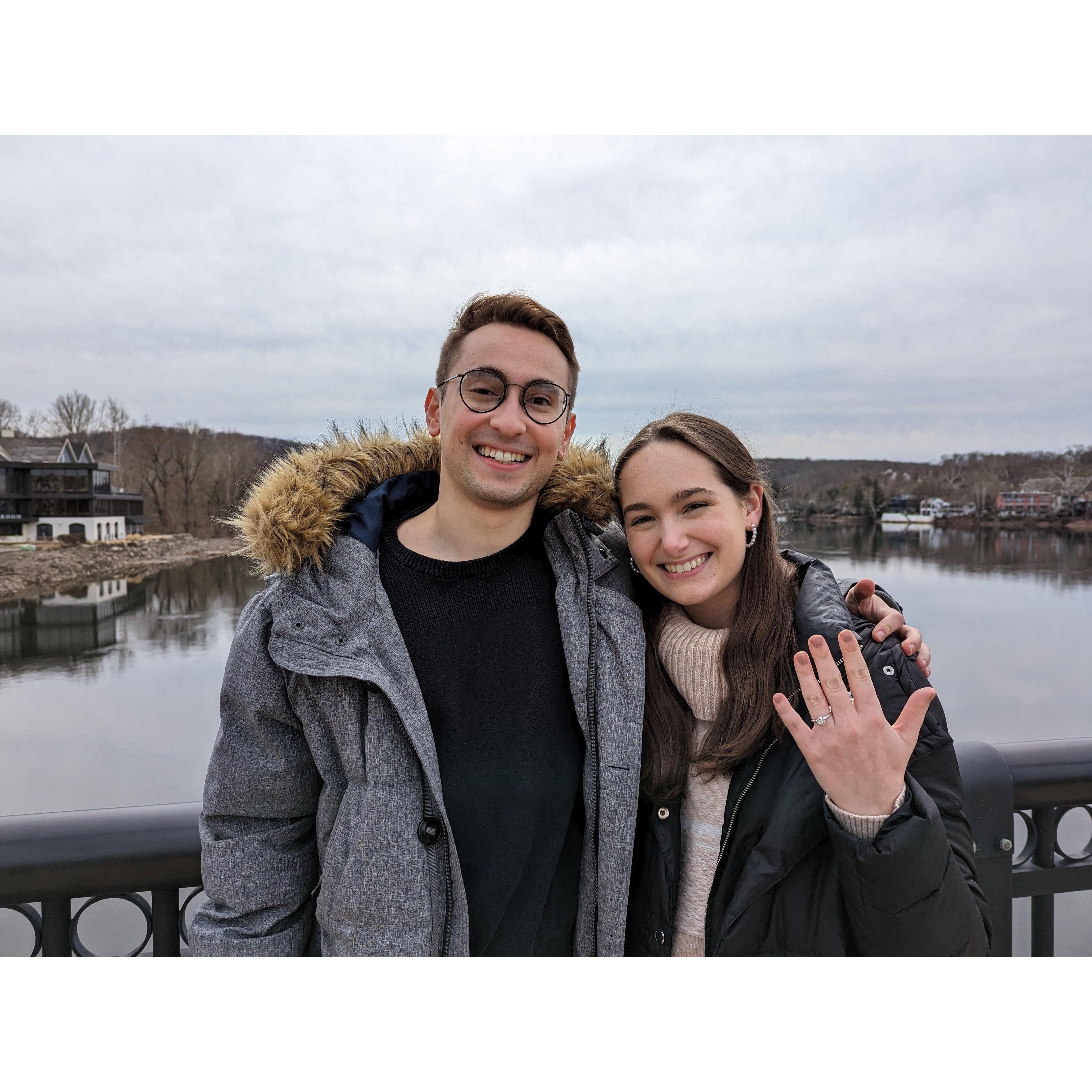 Joe & Emma the morning after they got engaged in Lambertville, New Jersey.