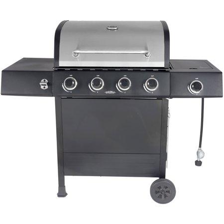 RevoAce 4-Burner LP Gas Grill with Side Burner, Stainless Steel