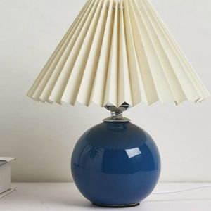 Nordic Ceramic Table Lamp with Pleated Shade