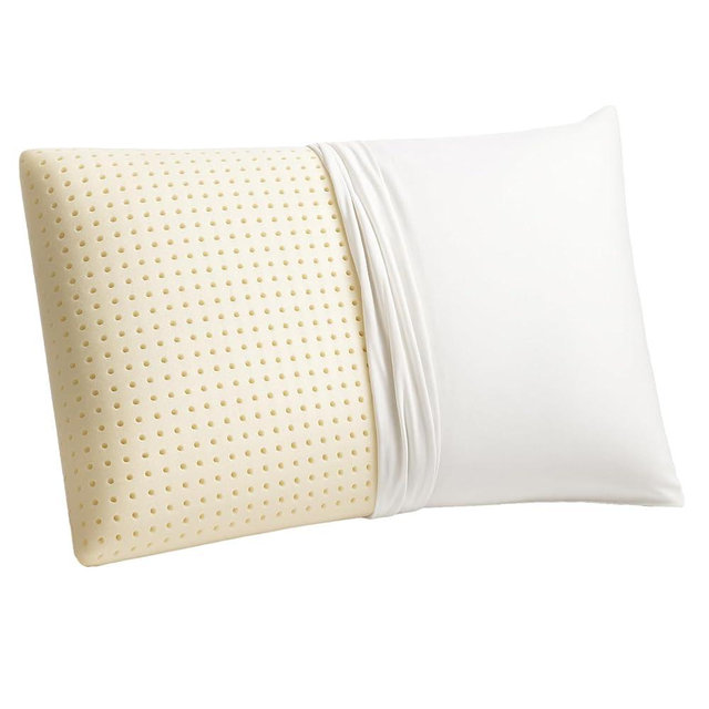 OrganicTextiles Talalay Latex Pillow with Organic Cotton Cover (King Size, Firm), GOTS Certified, Bed Pillow for Sleeping, Neck Pain Relief Help, Head Support, for Side Back Stomach Sleeper
