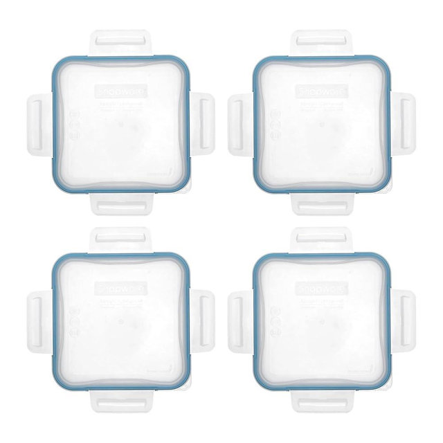 Snapware 8704-PC 4-Cup Total Solutions Lid w/Blue Spruce Gasket (4-Pack) - Made in USA