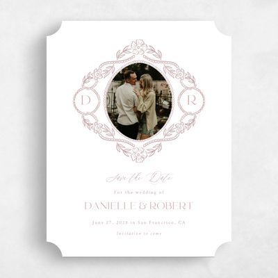 Pink Ticket Wedding Save the Date - Estella Portrait