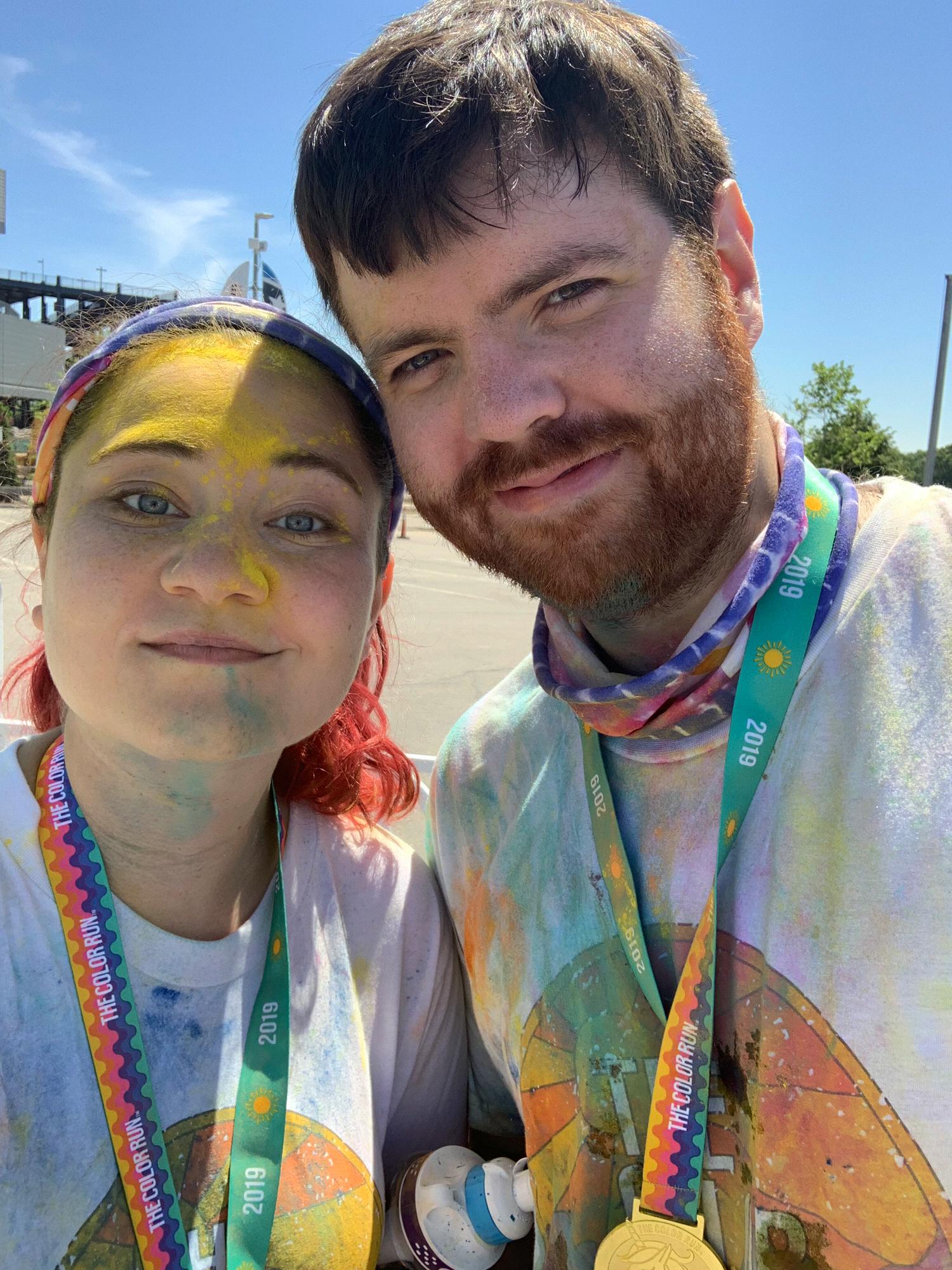 Running (walking really) in a color run 5k!