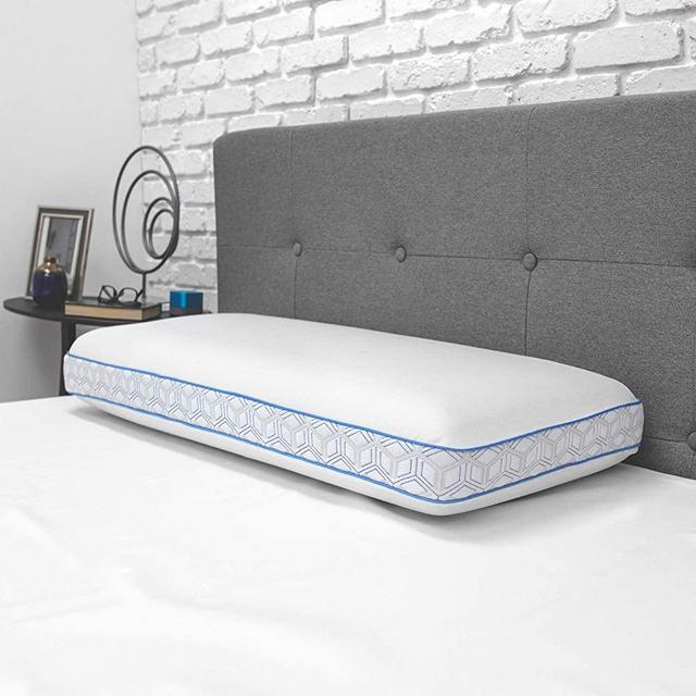 SensorPEDIC Coat Gel-Infused Memory Foam Cooling Performance Bed Pillow, King, White