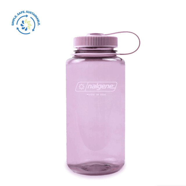 Nalgene 32oz Wide Mouth Sustain- jade/cherry blossom