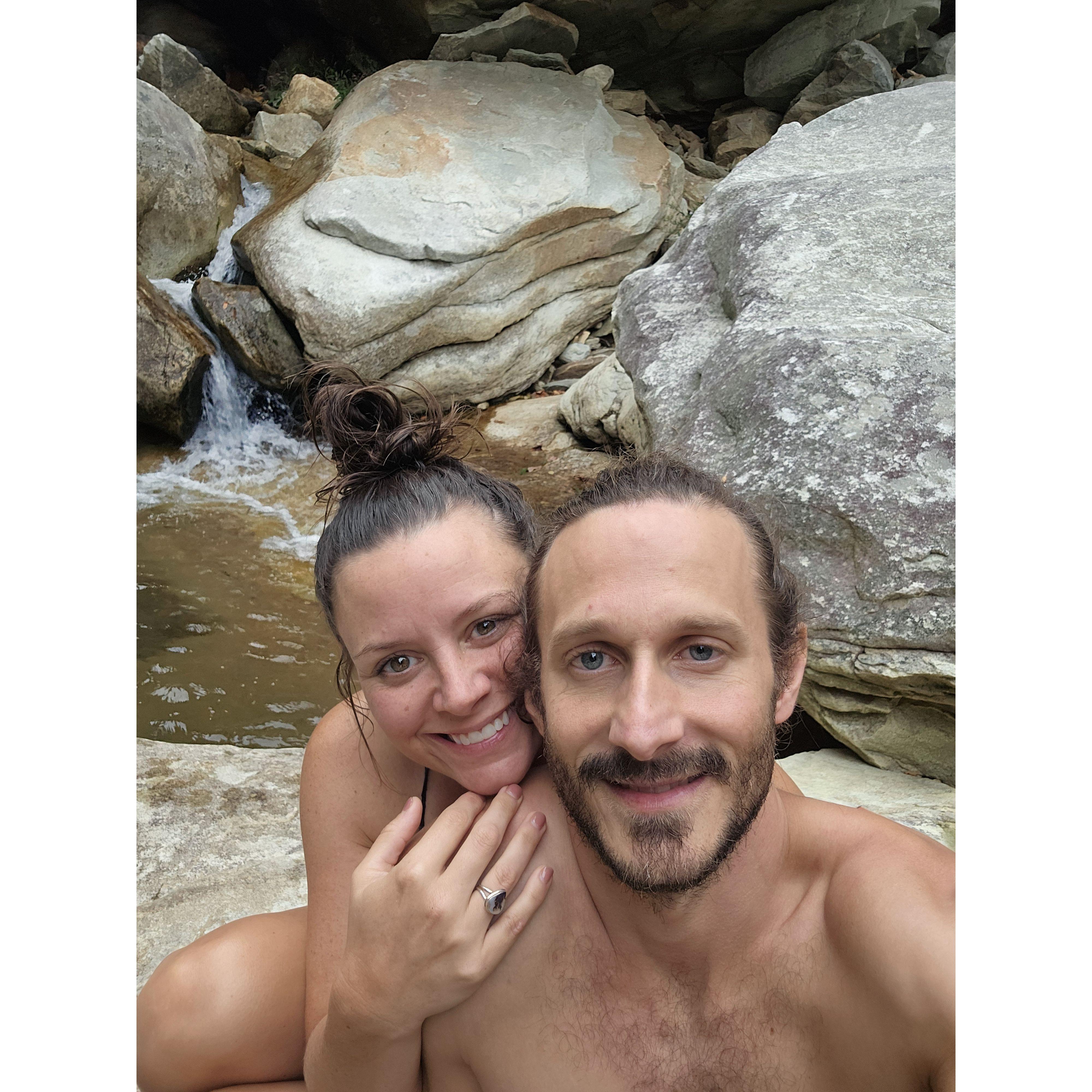 Proposal at Cathedral Falls in Linville Gorge