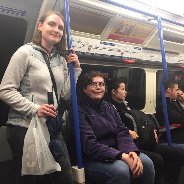 Sarah and Zoe ride the tube, June 2017.