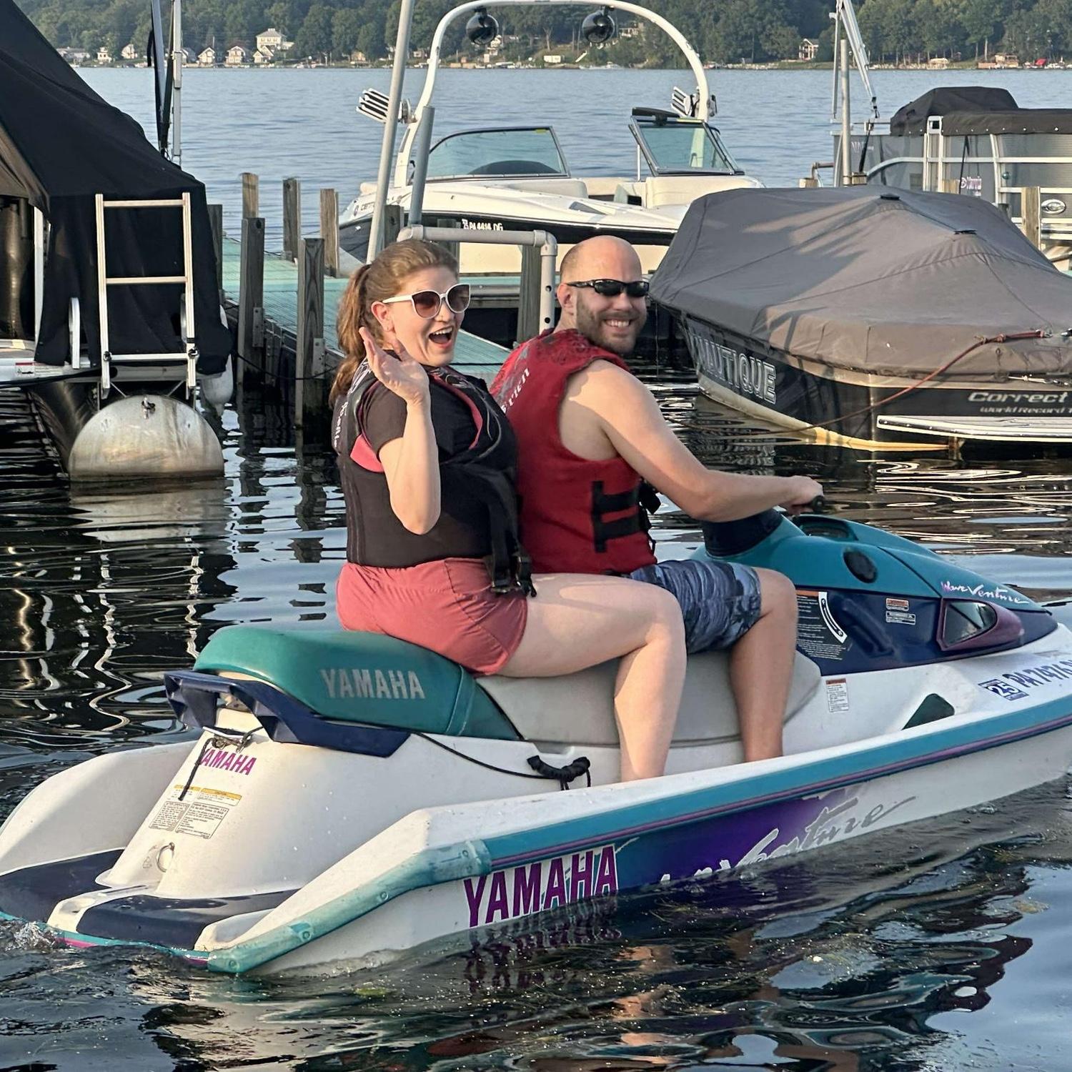 Michael finally made good on his promise to take Abbey for a ride on the jet ski | Conneaut Lake | August 2024