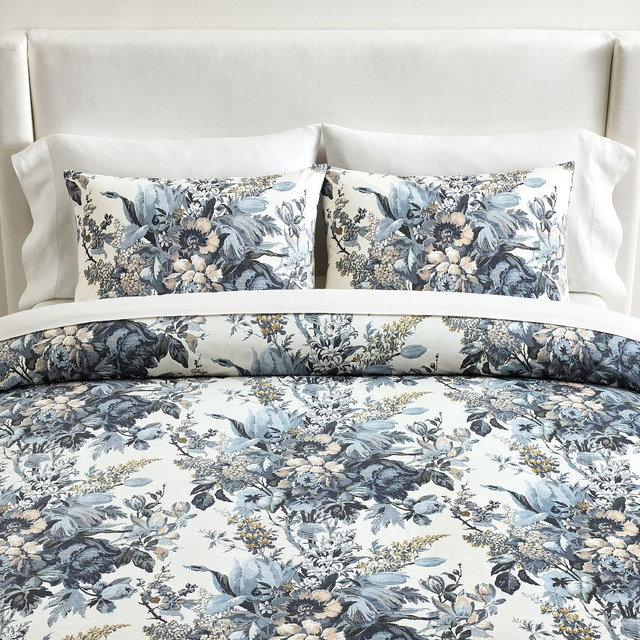 Linden Floral Reversible Duvet Cover, Blue Multi, King/Cal. King