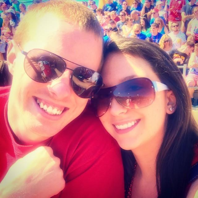 At the Little 500 Race at Indiana University to see Emily's brother compete - April 2015