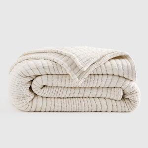 Organic Cotton Channel Stitch Coverlet - Undyed, King/Cal King