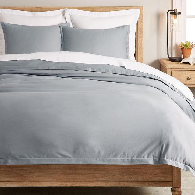 Chambray Washed Cotton Sateen Duvet Cover, Full/Queen
