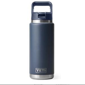 YETI Rambler 26 oz Bottle, Vacuum Insulated, Stainless Steel with Color Matching Straw Cap