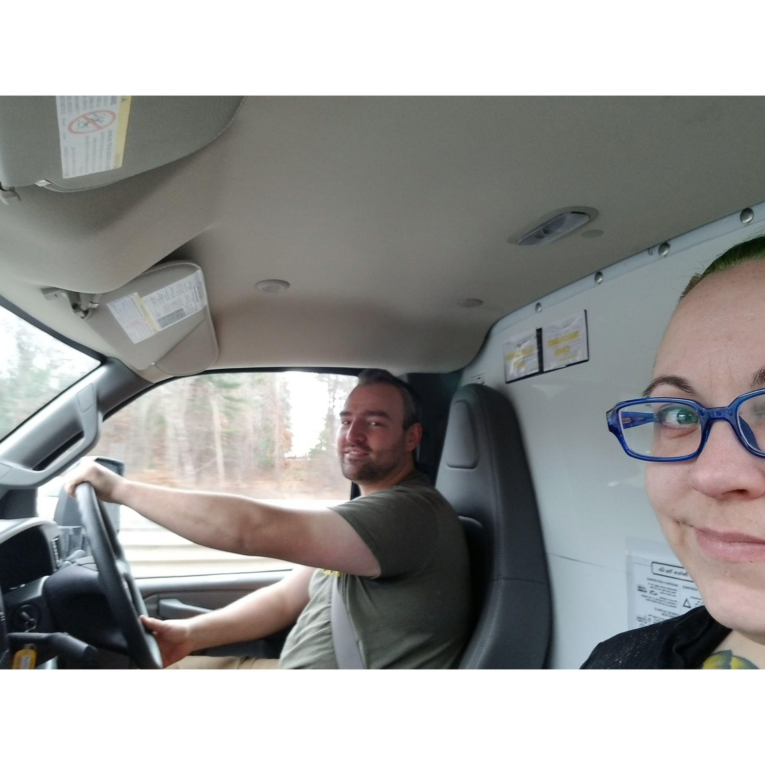 Day one of our drive from Massachusetts to Missouri in a big box truck. We'd just had a tearful goodbye with Mom & Gregg before we hit the road.