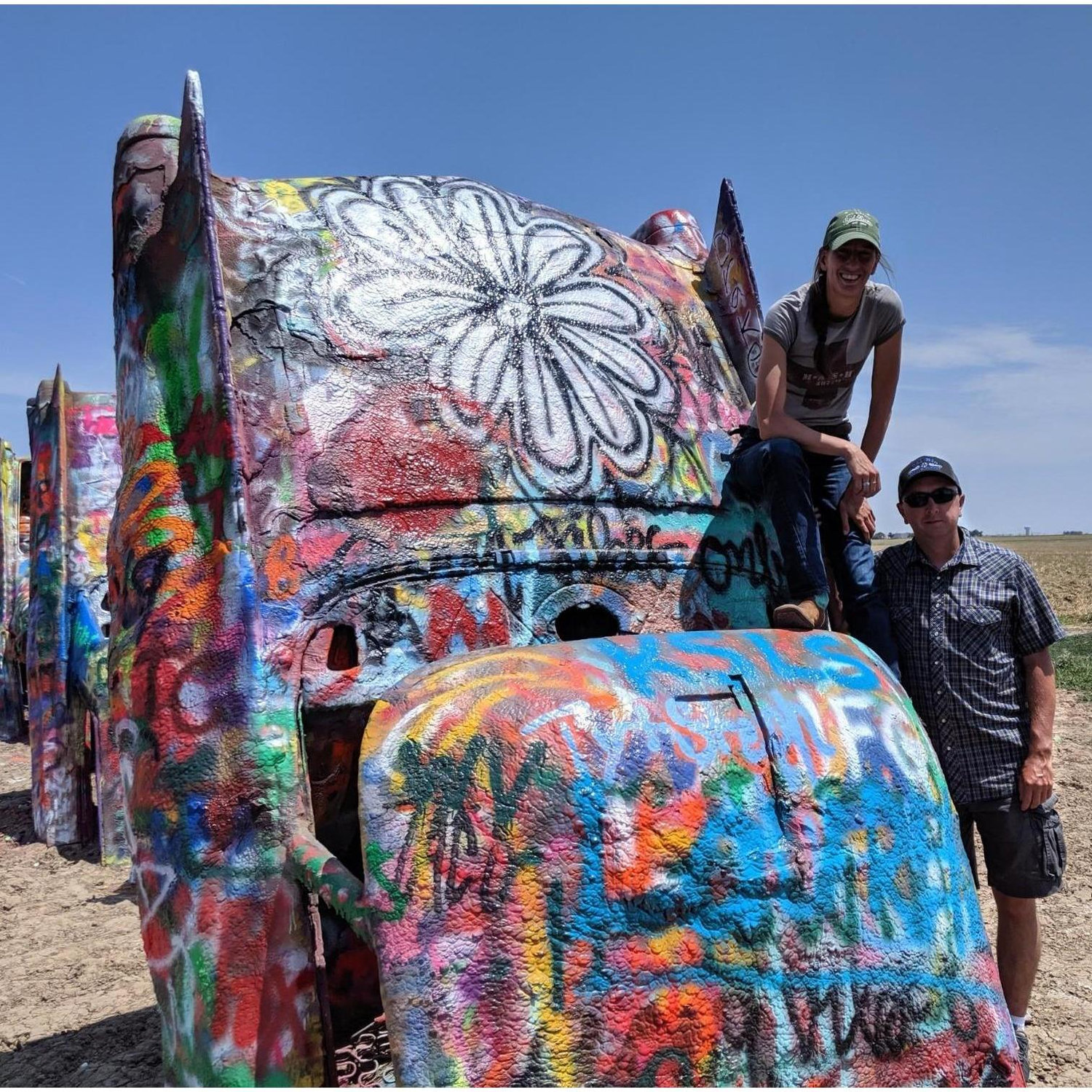 At Cadillac Ranch in Amarillo, Texas.