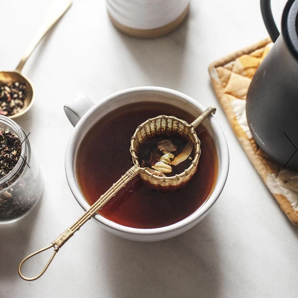 Farmhouse Pottery WOVEN BRASS TEA STRAINER