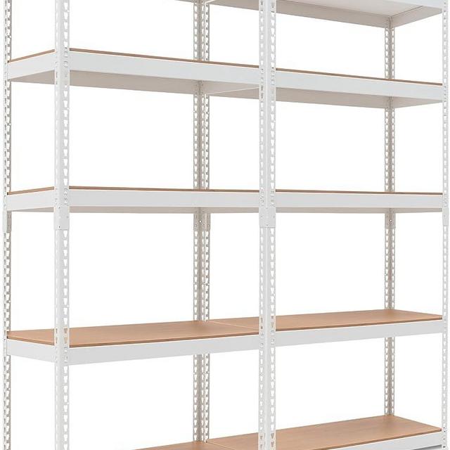 HOMEDANT 5 Tier Laminated White Metal Shelving Unit Adjustable Garage Storage Utility Rack Heavy Duty Shelves Organization Multipurpose Shelf Warehouse Basement Pantry 28" W x 12.3" D x 59.5" H 2Pack