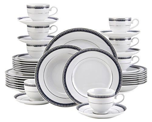 Mikasa 5224200 Platinum Crown Cobalt 40-Piece Dinnerware Set, Service for 8