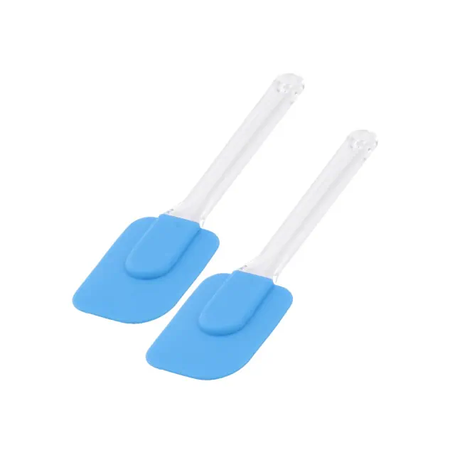 Unique Bargains Kitchen Cake Cream Baking Icing DIY Mixing Spatula Scraper 2 Pcs Blue