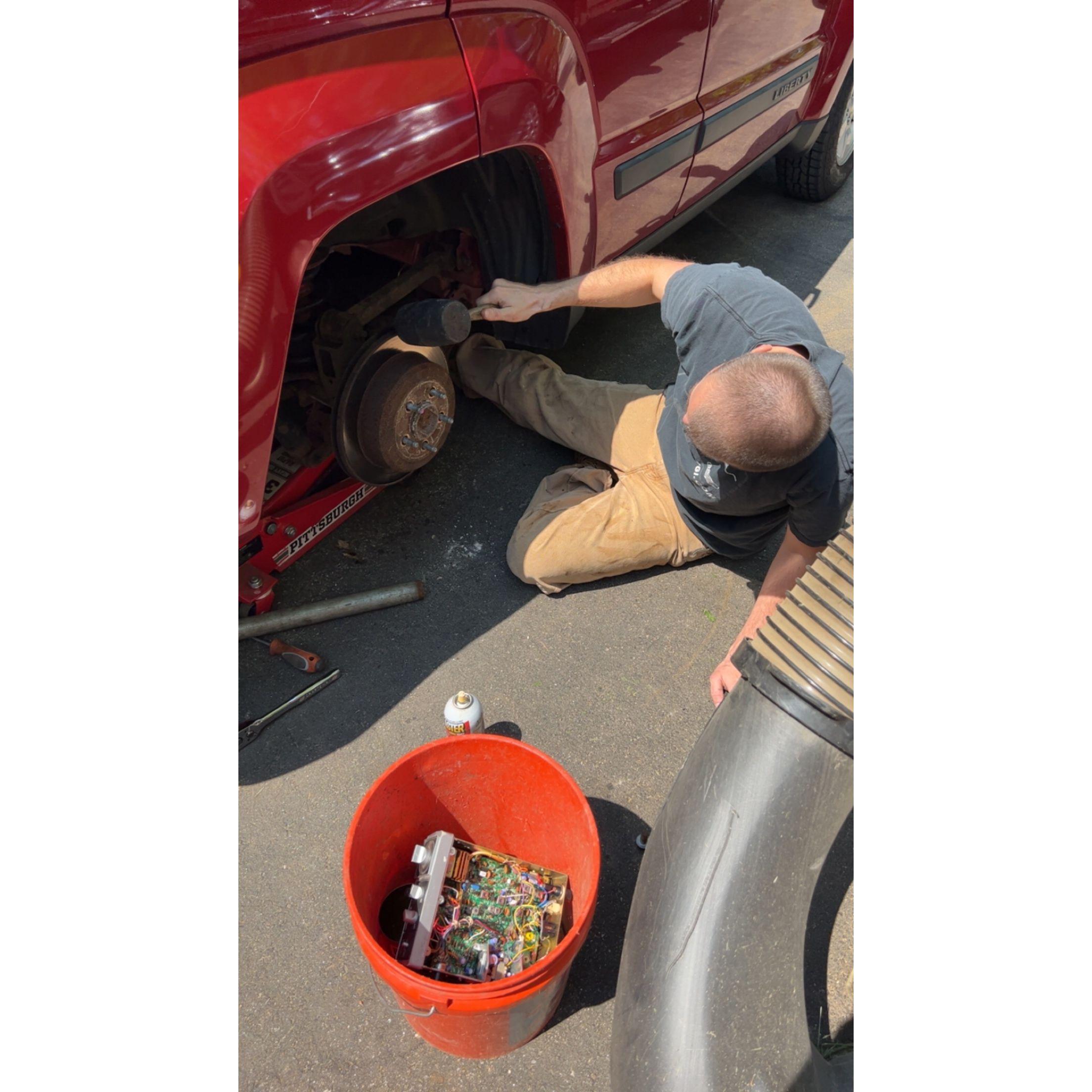 Rob fixing my old Jeep