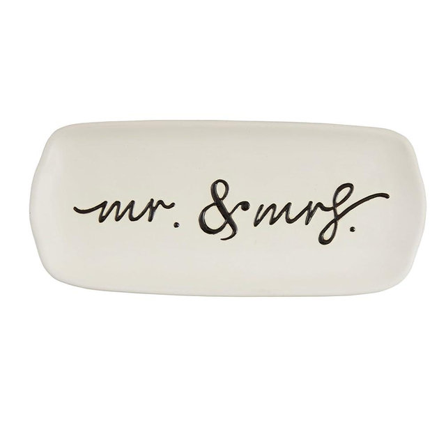 Mud Pie Everything Dish 4" x 9" PLATTERS & TRAYS, Mr and Mrs