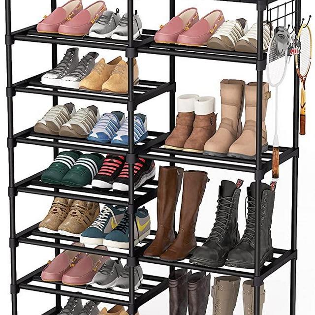 Shoe Rack Shoe Shelf Shoe Storage Organize 8-Tier Boots Shoe Rack Boots Organizer with One Hook