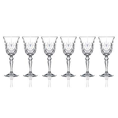 Lorenzo 238490 Lorren Home Trends RCR Crystal Melodia Collection Water Glass Set, Red Wine Stem