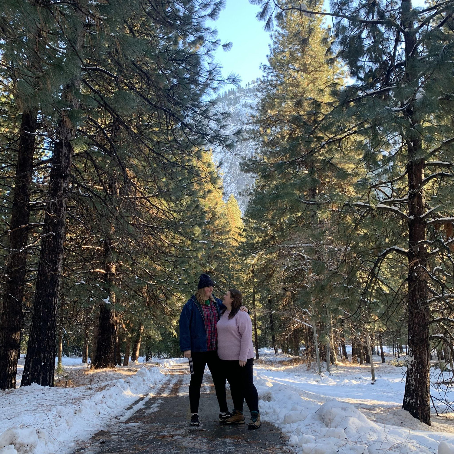 Even before the two shared a closet, they often shared clothes. Here, Noelle wore one of Hannah’s favorite jean jackets in Yosemite Valley.