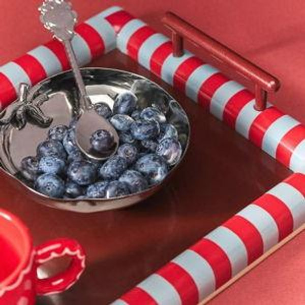Striped Damson Madder Tray