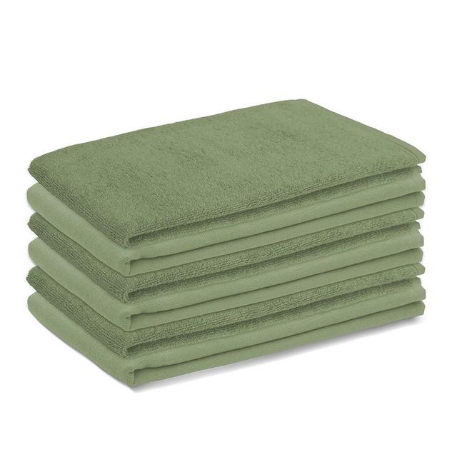 DG Collections Terry Kitchen Towels, 100% Cotton Kitchen Dish Towels, Set of 6(Size: 18x28 Inches) - 400 GSM, Absorbent Terry Cloth Dish Towels, Very Soft Tea Towels - Sage Green Color