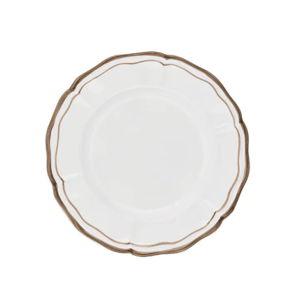 Set of 4 Zita Scalloped Dessert Plates, Chestnut Brown