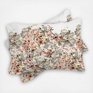Magic Summery Flowers Terracota Pillow Shams