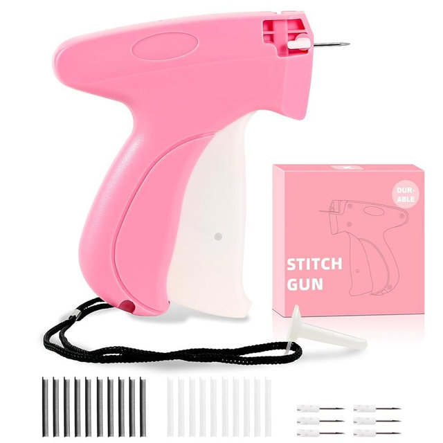 Stitch Gun for Clothes Mini Tagging Gun for Clothing Includes 6 Needle,5000 Pcs Micro Fasteners(2500 White & 2500 Black) Stitch Gun Speedy Clothing Fixer Quick Clothing Fixer