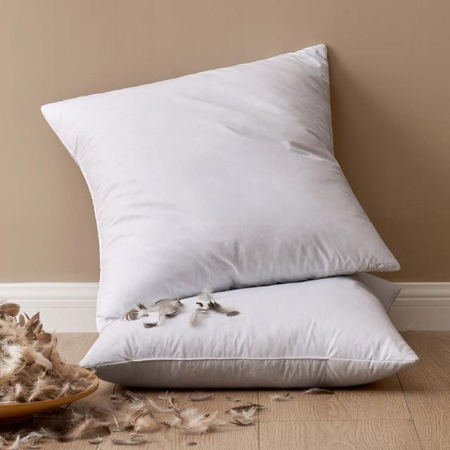 MIULEE 18x18 Pillow Inserts, Pack of 2 Feather Throw Pillow Inserts, Decorative Fluffy Throw Pillows Cotton Fabric for Living Room Sofa Bed