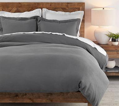 Belgian Flax Linen Duvet Cover & Shams - Charcoal