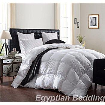 LUXURIOUS 1200 Thread Count GOOSE DOWN Comforter , King Size, 1200TC - 100% Egyptian Cotton Cover, 750 Fill Power, 50 Oz Fill Weight, White Color