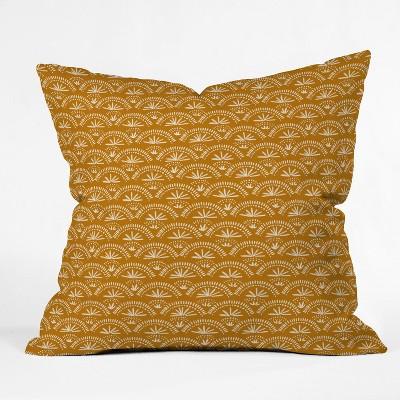 Joy Laforme Moroccan Fan Square Throw Pillow Yellow - Deny Designs