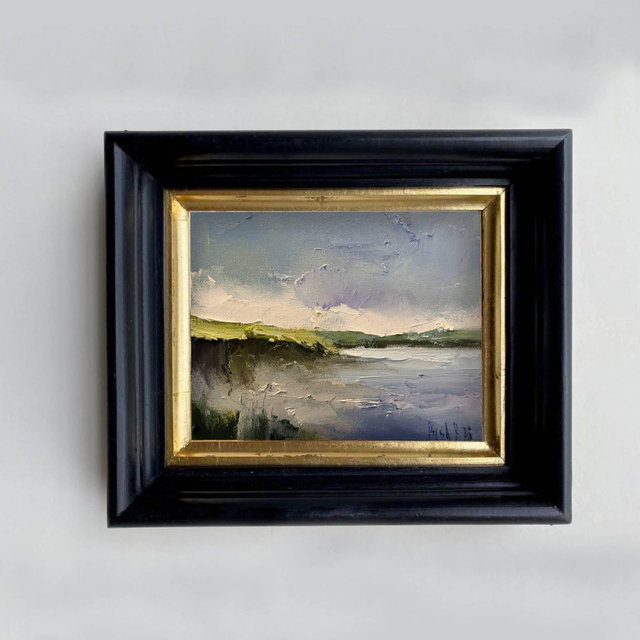 Abstract Coastal Oil Painting: Impressionist Seascape, Beach House Decor
