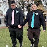Us walking down the isle after our commitment ceremony.