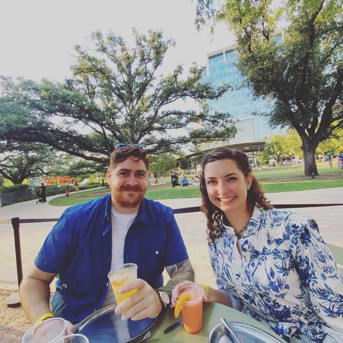 At Levy Park in Houston, our favorite place to go after work with a lovely dog park where Draxie made many friends!