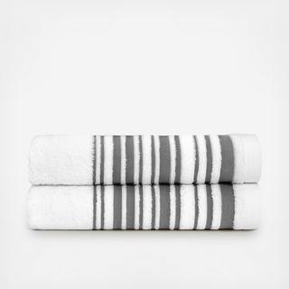 Bold Stripe Cotton Bath Towel, Set of 2