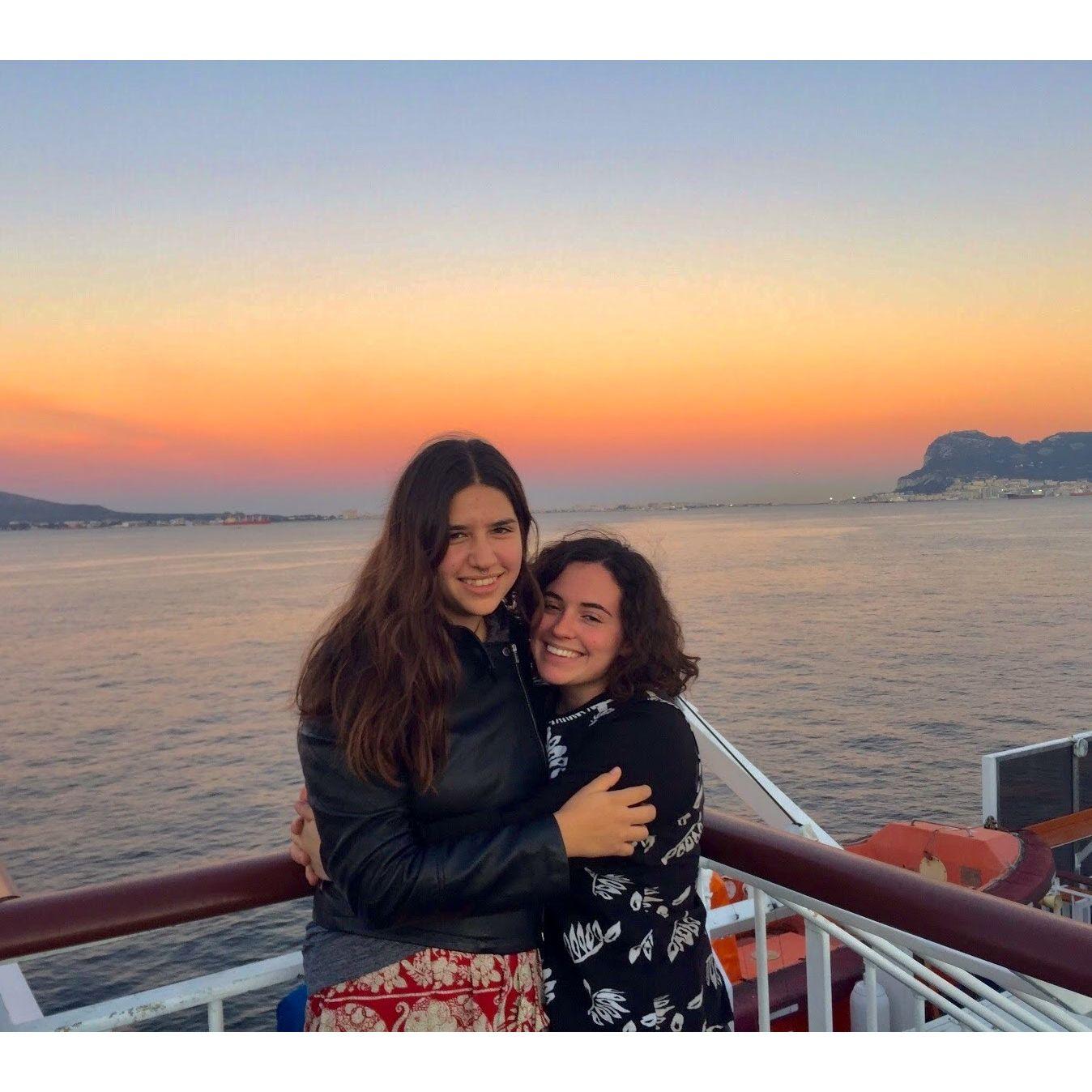 On the boat ride from Sevilla to Morroco.