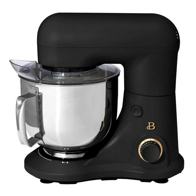 Beautiful 5.3QT Stand Mixer by Drew Barrymore, 300W, 12 Speeds, Tilt-Head, Dishwasher-Safe, Splash Shield, Stainless Steel Bowl, Premium Matte Finish, for Baking & Cooking (Black Sesame)