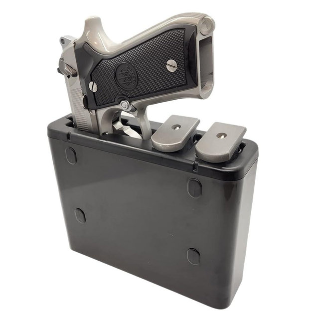 TacBox FS (Large) for Pistols - Full Size to Subcompact Handgun Fast Access Mountable Holster Box for Vehicles, Home/Office & More