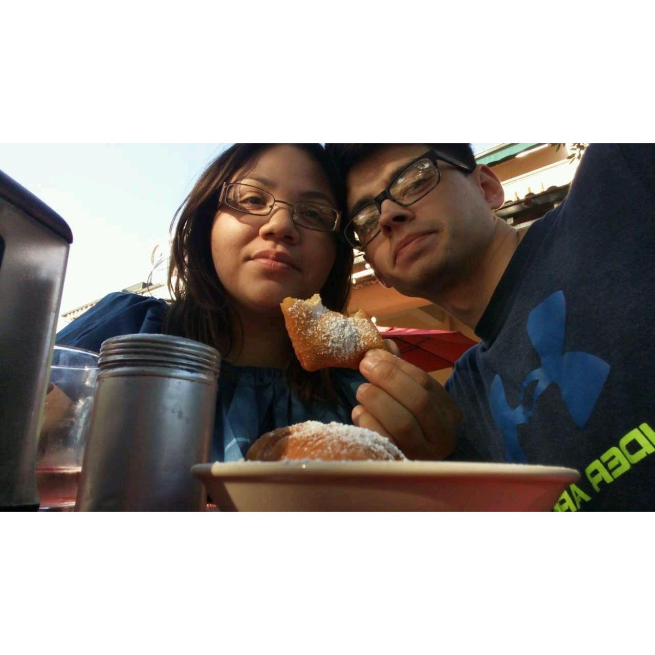 Enjoying some beignets